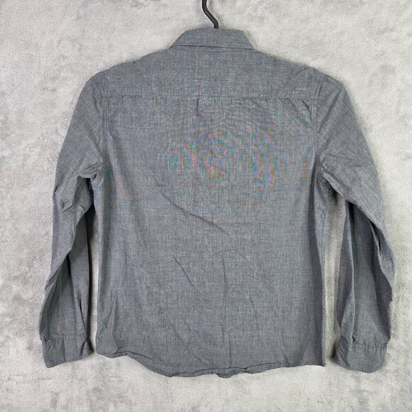 Mens Denim & Flower Slim Fit Gray Shirt Long Sleeve Button-Up 100% Cotton Size L - Picture 4 of 8